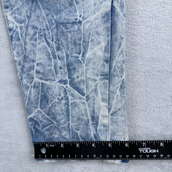 Akademiks Jeanius Skinny Jeans Mens 30X30 Moto Zipper Pockets Acid Wash Blue - Picture 11 of 13